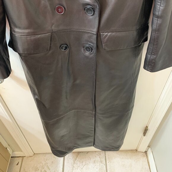 $1800 Nour Hammour Misha Leather Trench Coat Sz.34 - Picture 11 of 15
